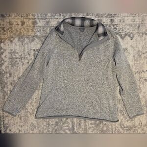 Eddie Bauer Gray Quarter Zip Sweater